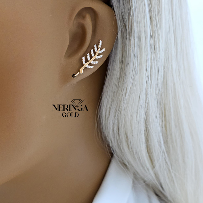 Rose gold earring #66204