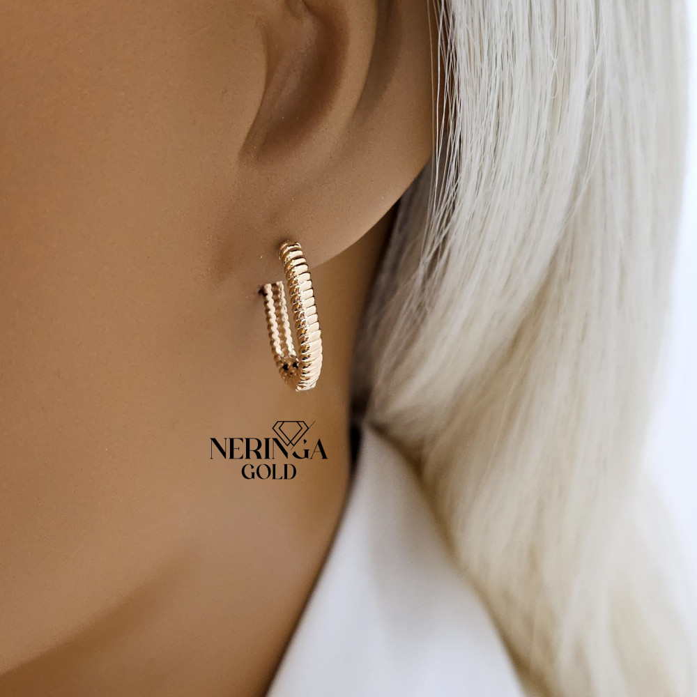 Rose gold earring #66220