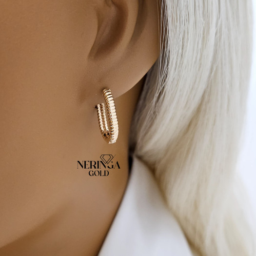 Rose gold earring #66220