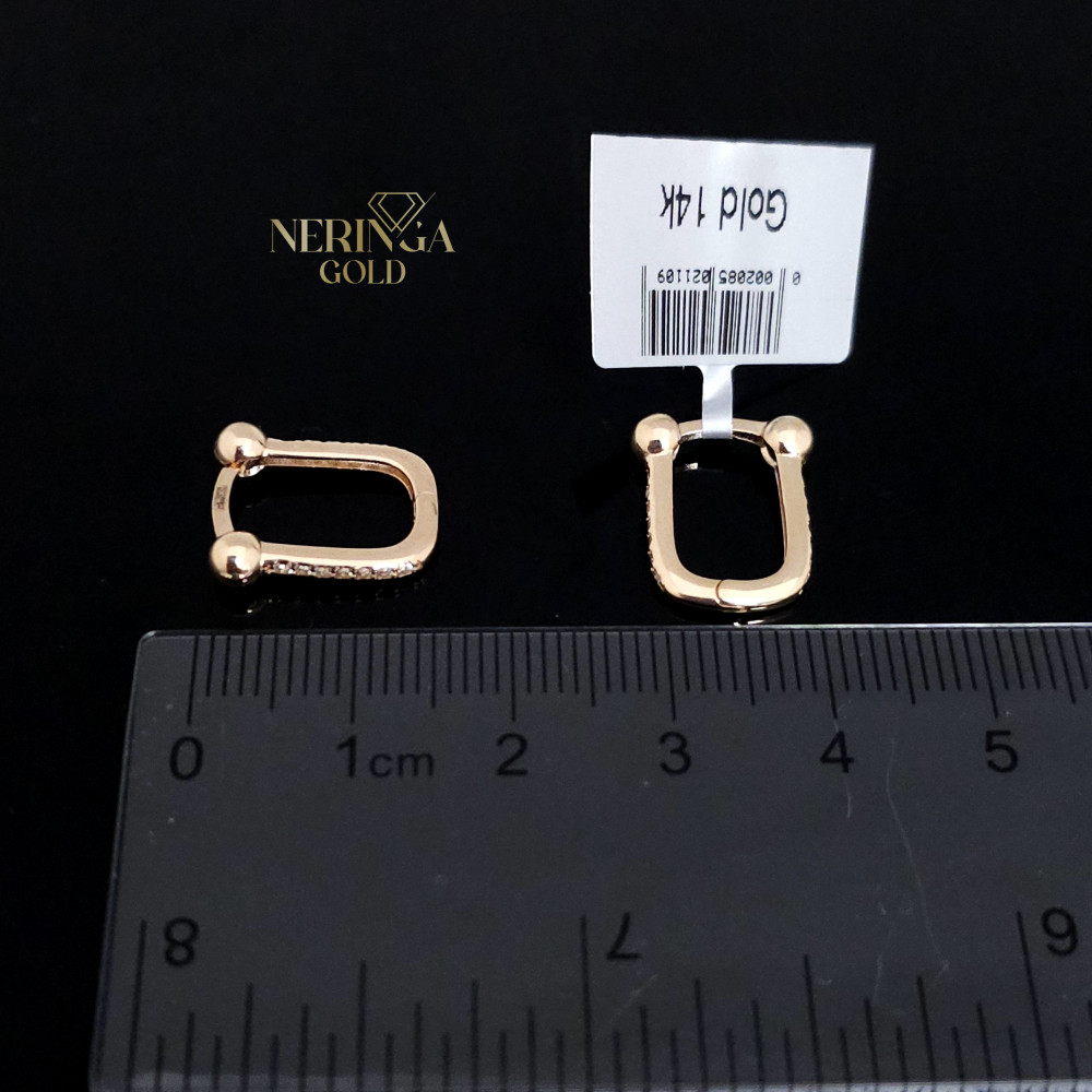 Rose gold earring #66236