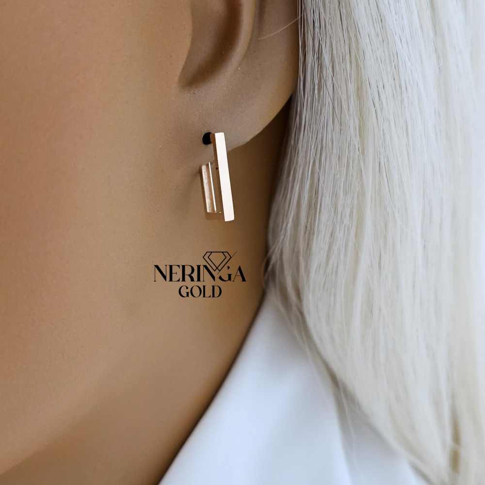 Rose gold earring #66238