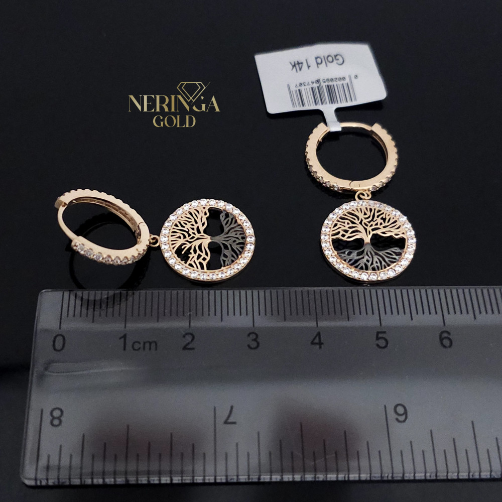 Rose gold earring #66227