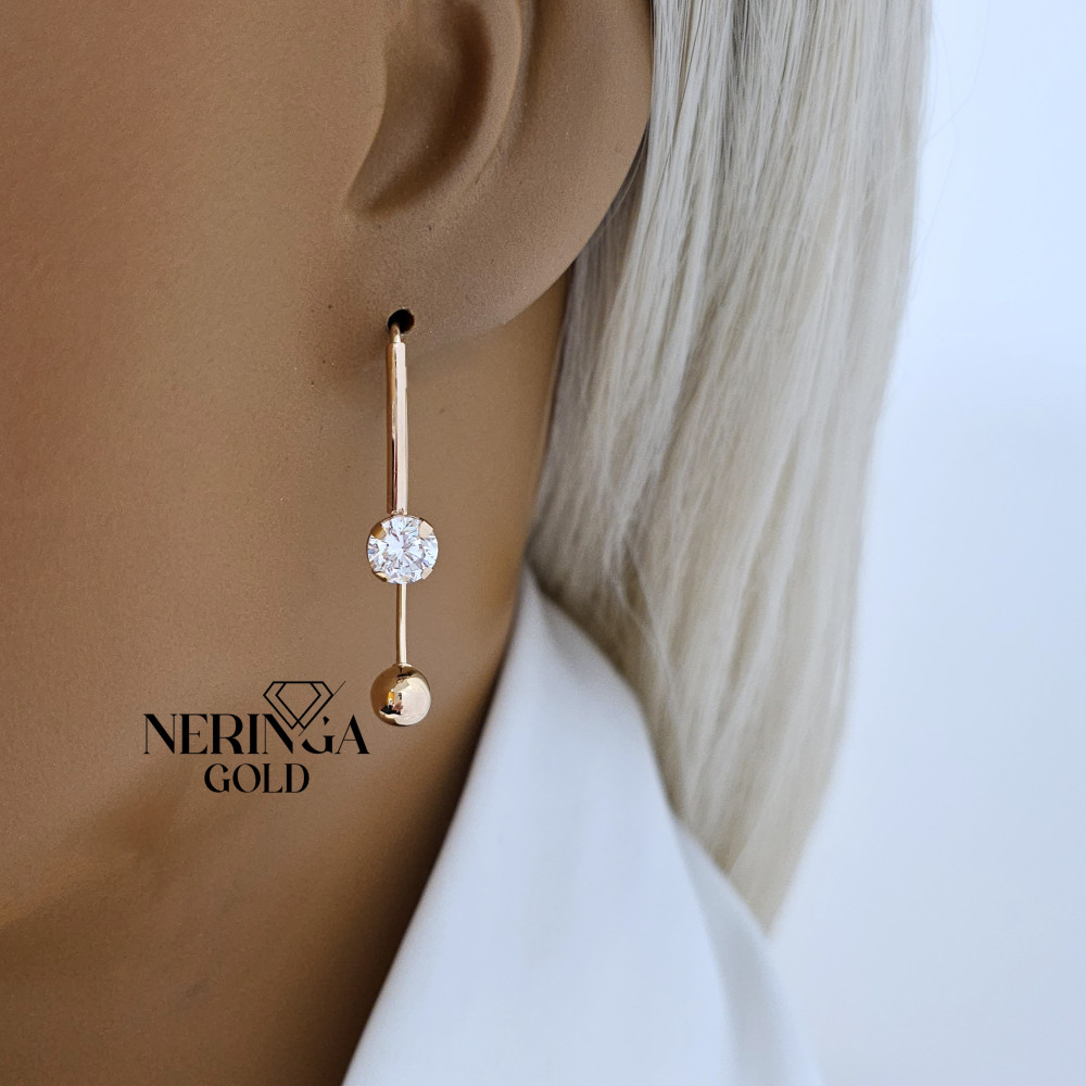 Rose gold earring #66191