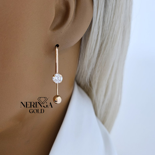 Rose gold earring #66191