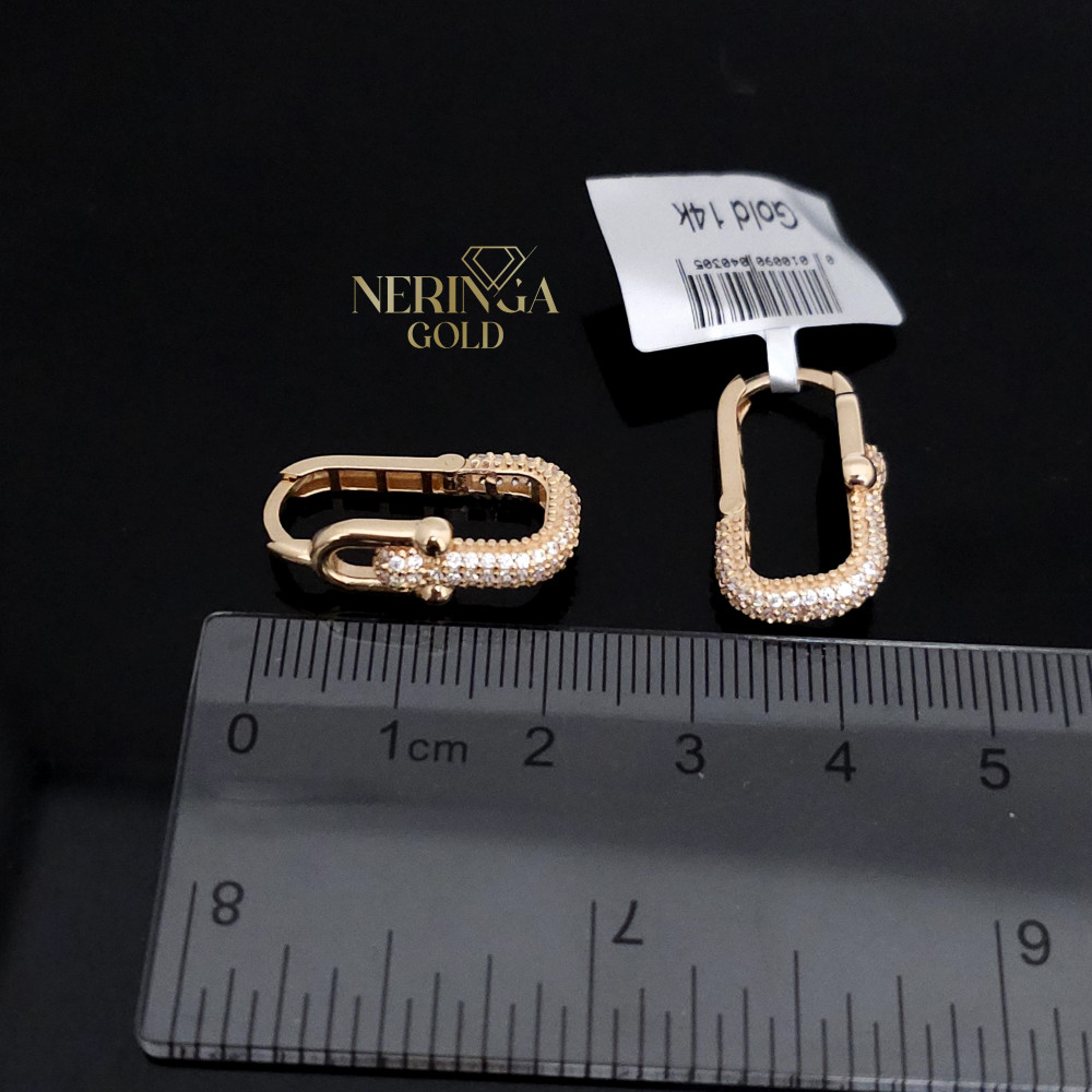 Rose gold earring #66228