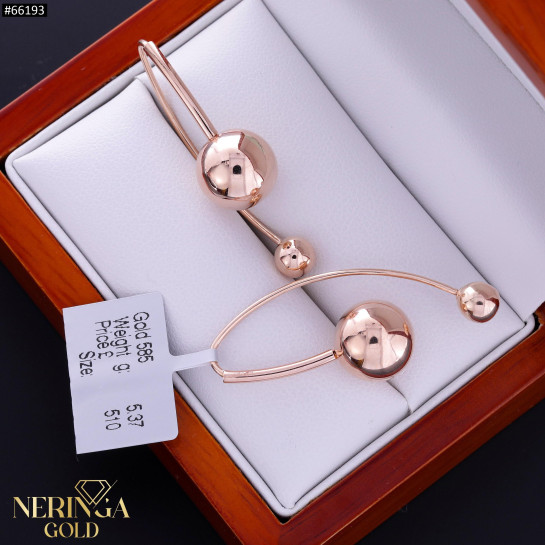 Rose gold earring #66193