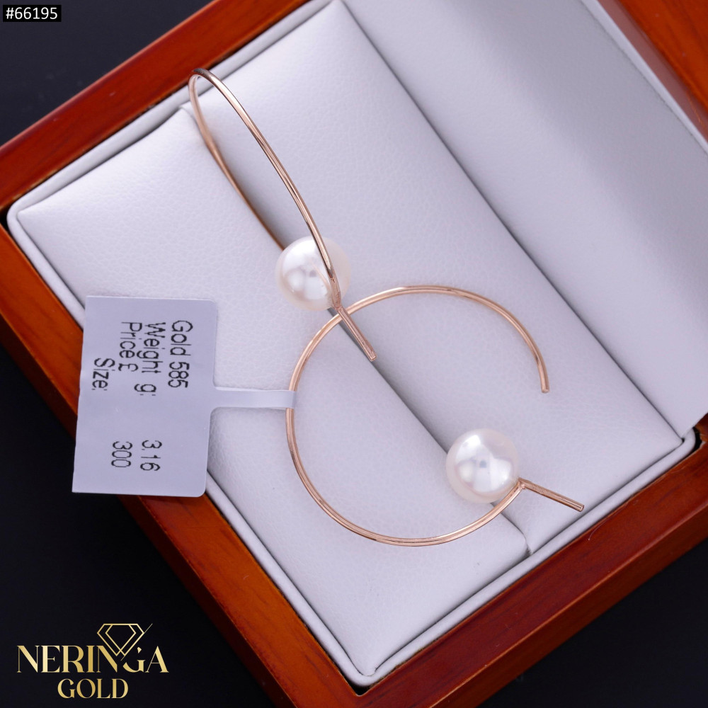 Rose gold earring #66195