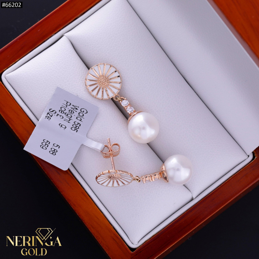 Rose gold earring #66202