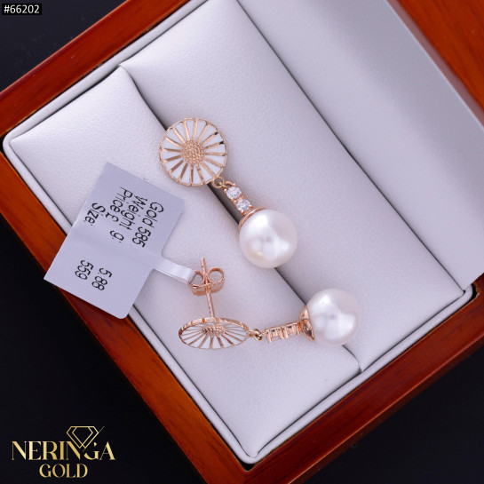 Rose gold earring #66202