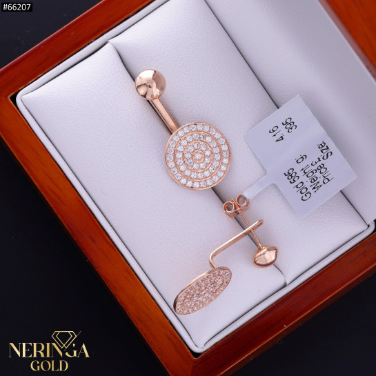 Rose gold earring #66207