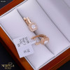 Rose gold english lock earrings #66868