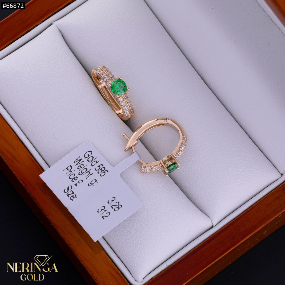 Rose gold english lock earrings #66872