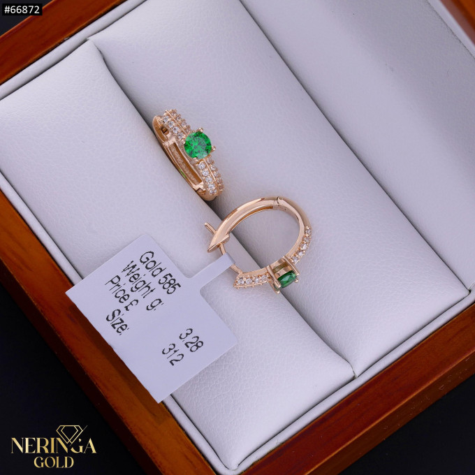 Rose gold english lock earrings #66872