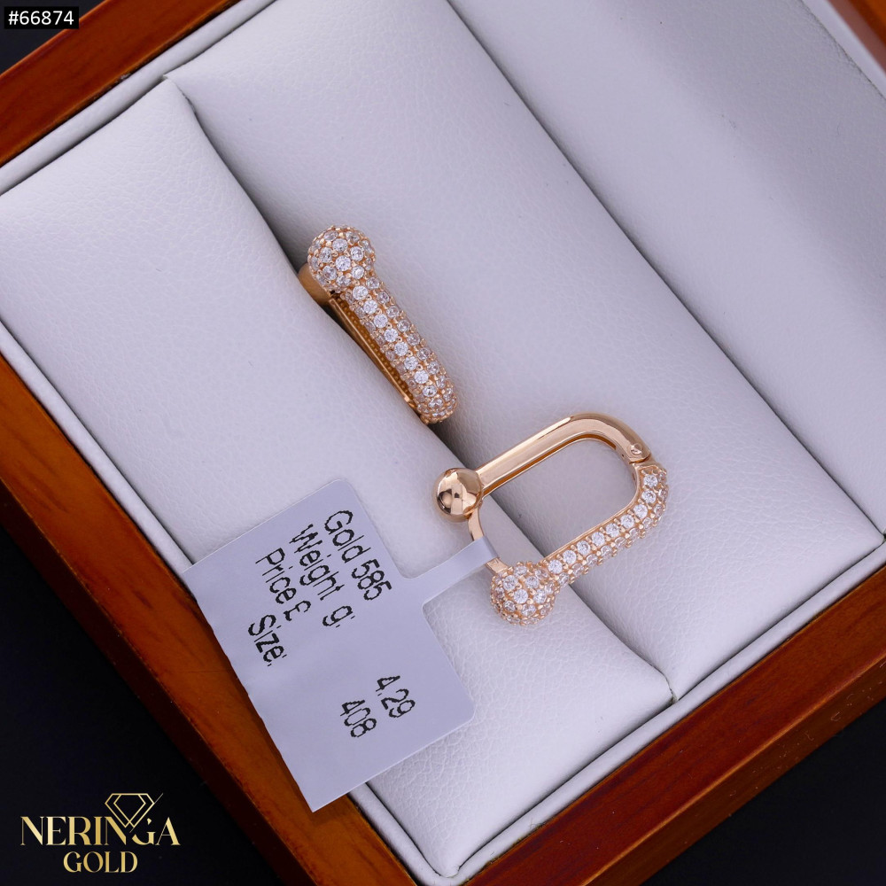 Rose gold earring #66874