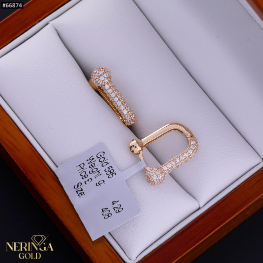 Rose gold earring #66874