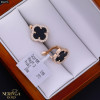 Rose gold english lock earrings #66878