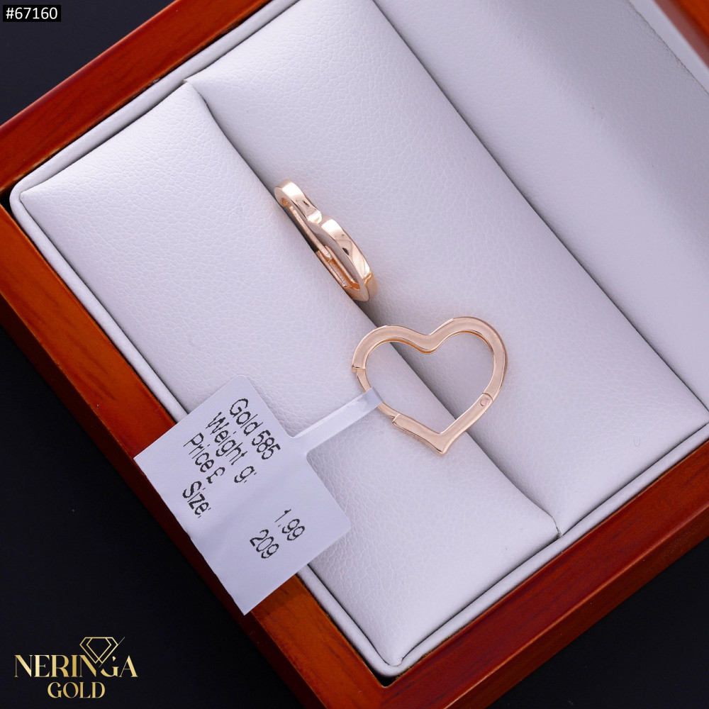 Rose gold earring #67160