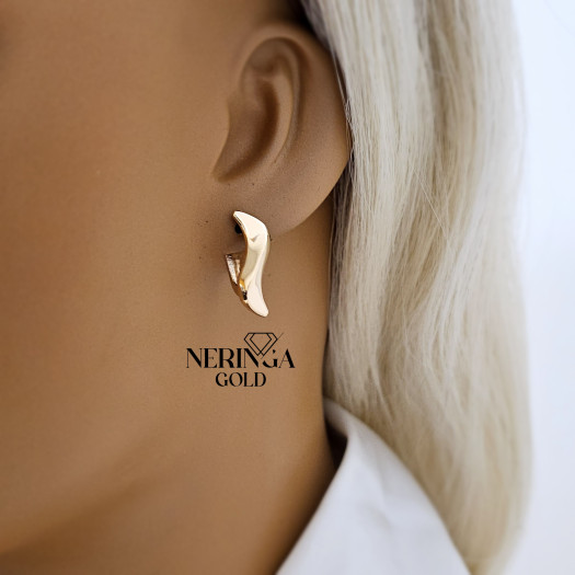 Rose gold english lock earrings #67173