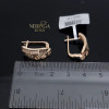Rose gold english lock earrings #67168