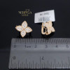Rose gold english lock earrings #67165