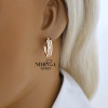 Rose gold english lock earrings #67172