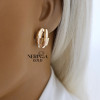 Rose gold english lock earrings #67341