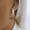 Rose gold english lock earrings #67340