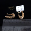 Rose gold english lock earrings #67346