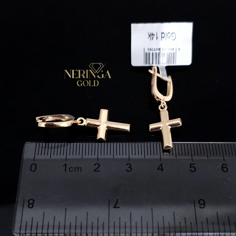 Rose gold english lock earrings #67344