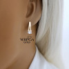 Rose gold english lock earrings #67330