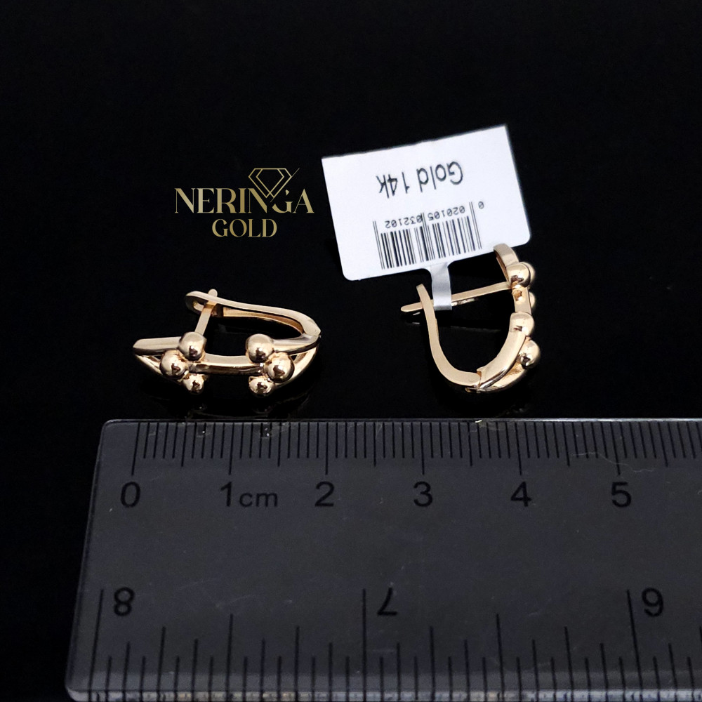 Rose gold english lock earrings #67337