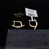 Rose gold english lock earrings #67335
