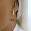 Rose gold english lock earrings #67335