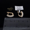 White rose gold english lock earrings #67343