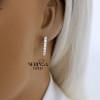 White rose gold english lock earrings #67343