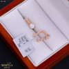 Rose gold english lock earrings #67328