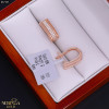 Rose gold english lock earrings #67345