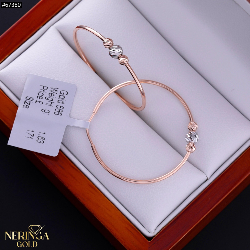 White rose gold hoop earrings #67380