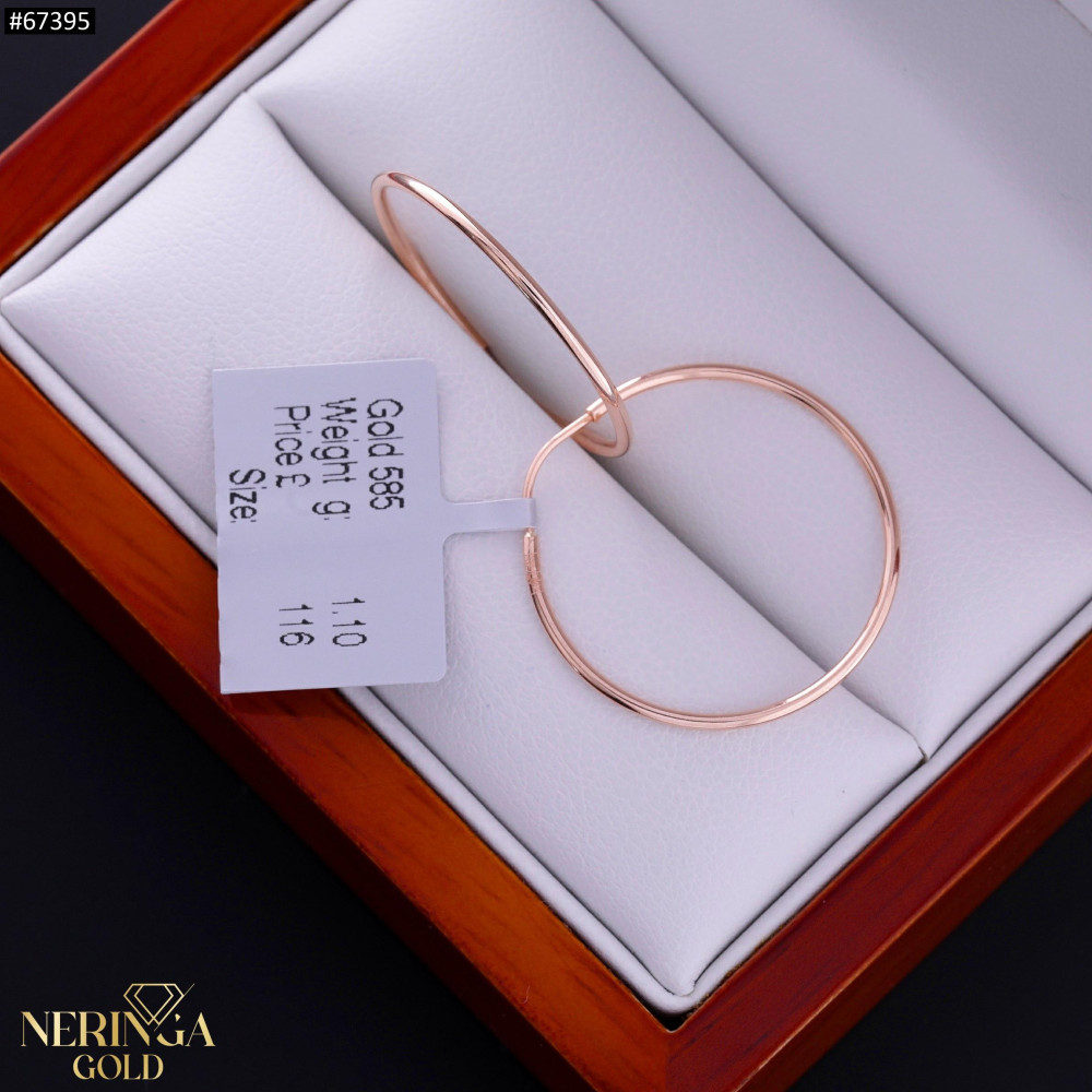 Rose gold hoop earrings #67395
