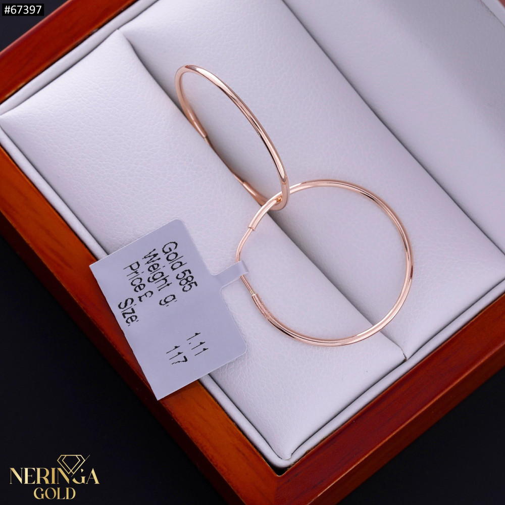 Rose gold hoop earrings #67397