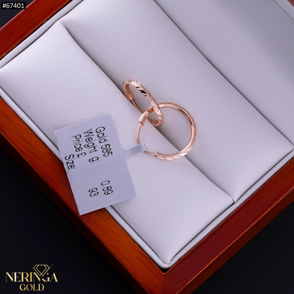 Rose gold hoop earrings #67401