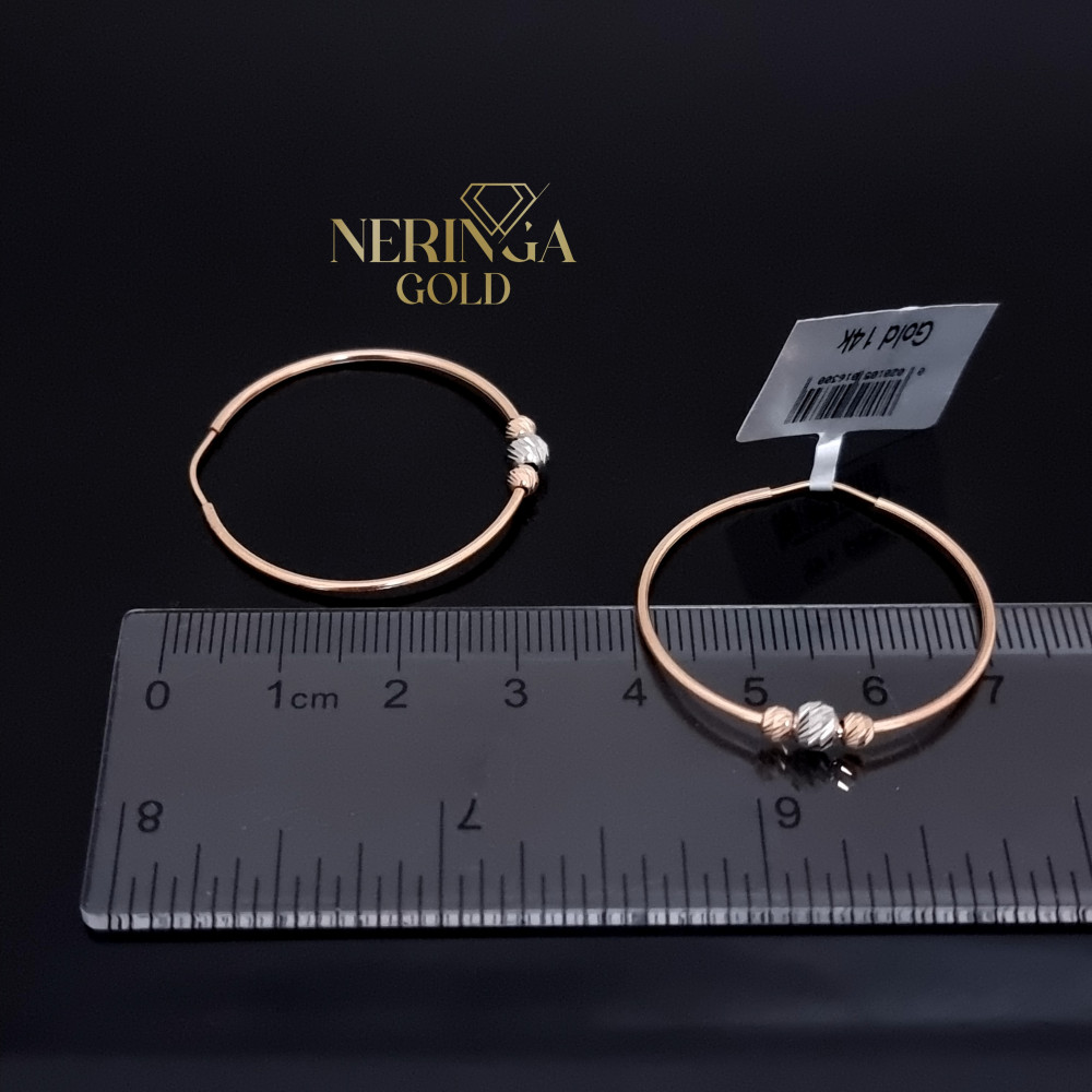 White rose gold hoop earrings #67380