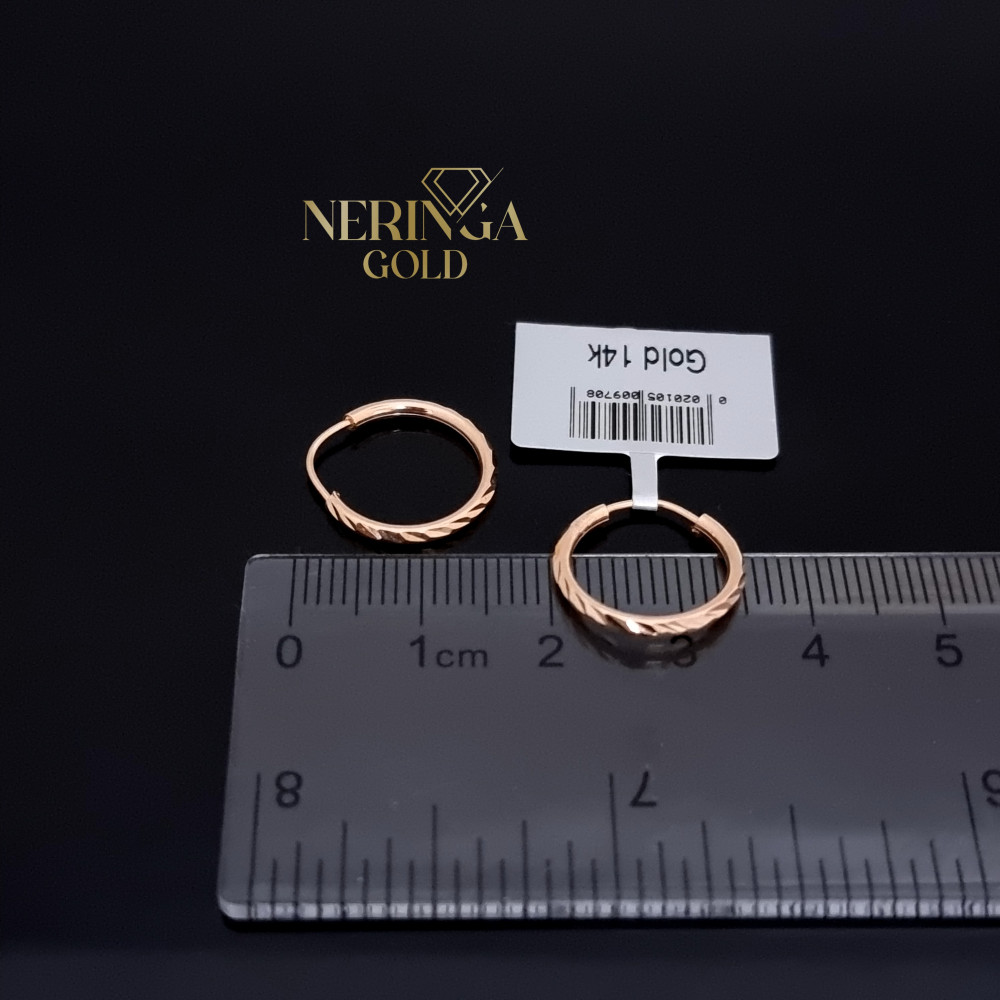 Rose gold hoop earrings #67400