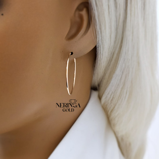 Rose gold hoop earrings #67390