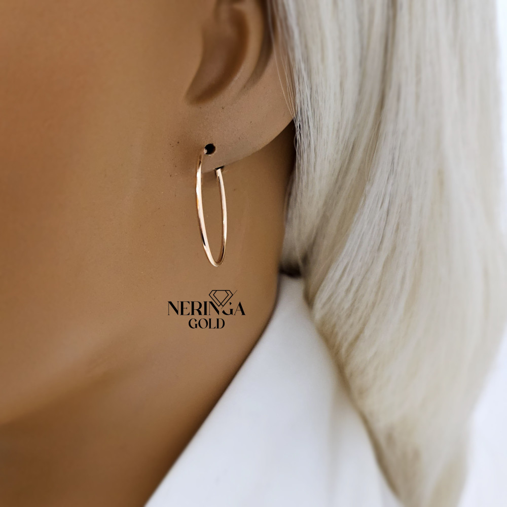 Rose gold hoop earrings #67397