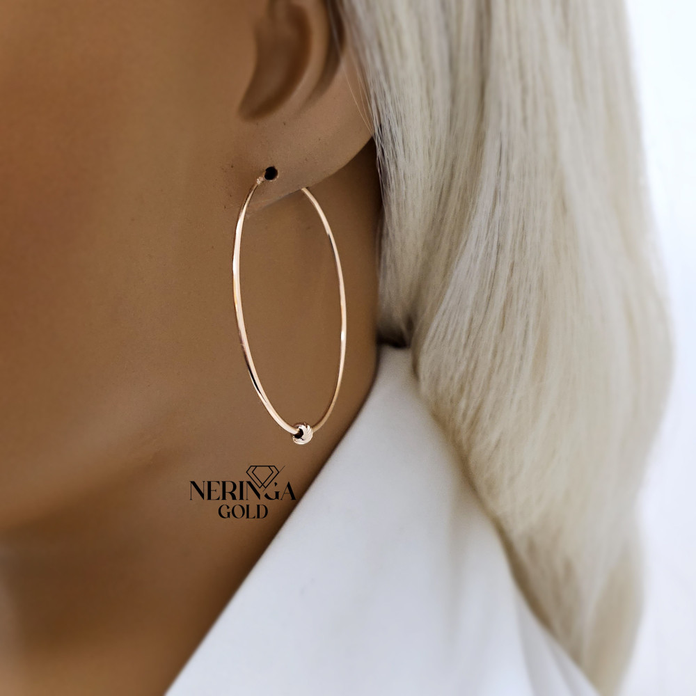 Rose gold hoop earrings #67382