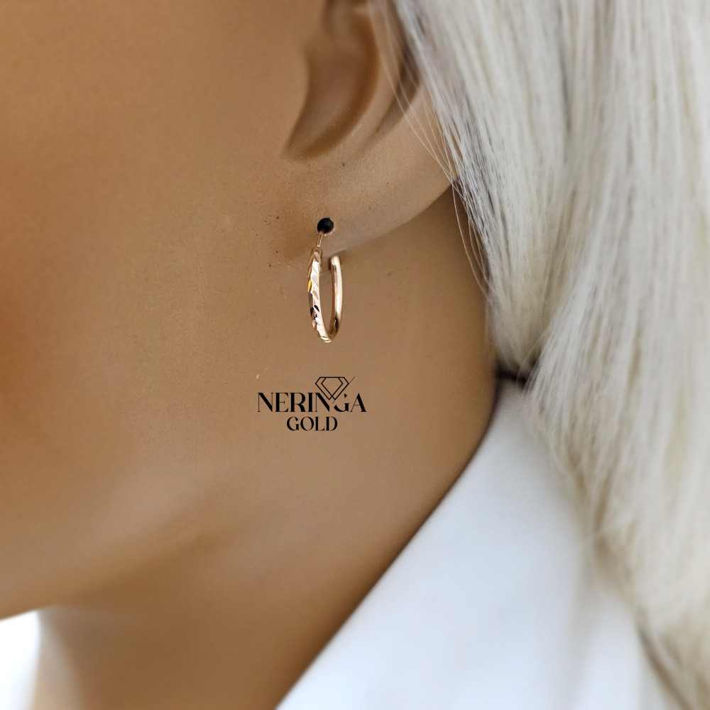 Rose gold hoop earrings #67400