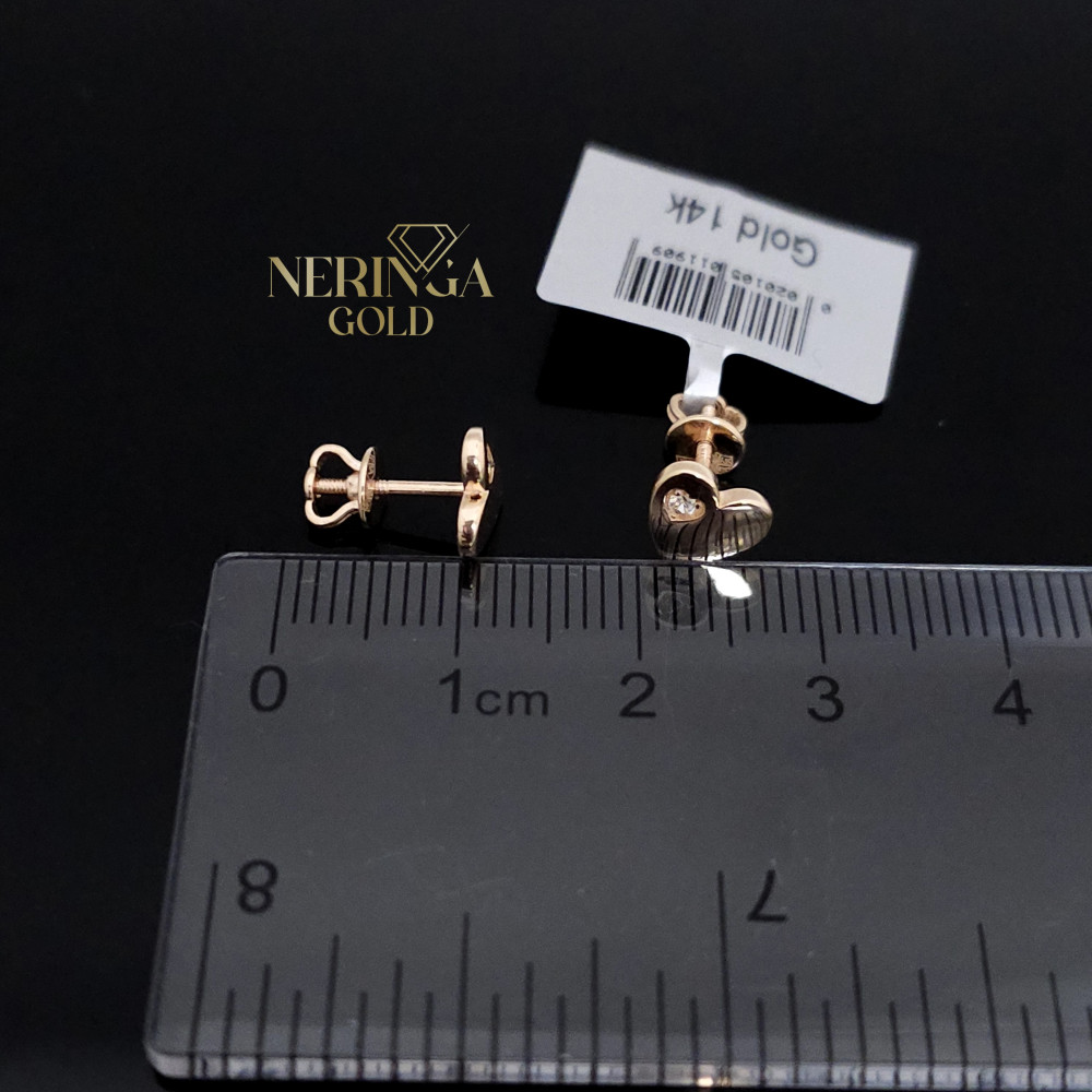 Rose gold stud earrings #67469