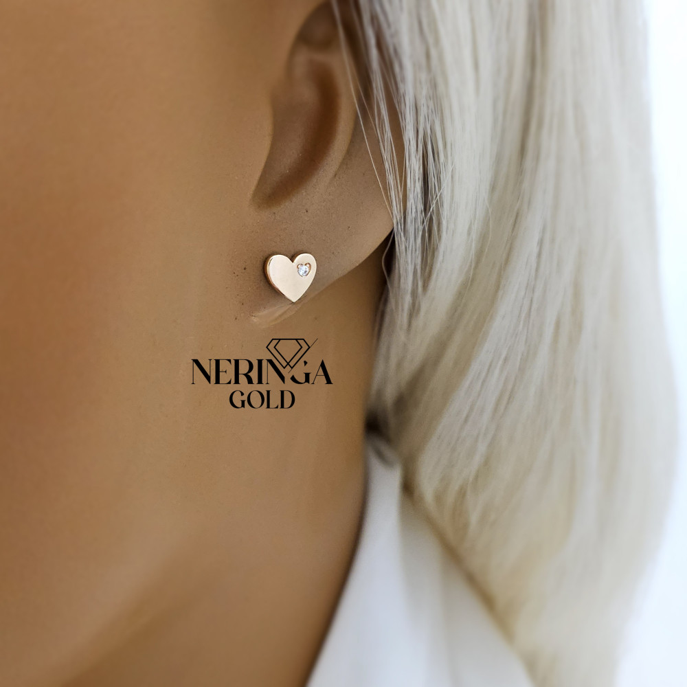 Rose gold stud earrings #67469