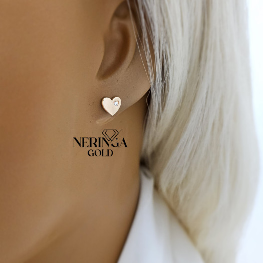 Rose gold stud earrings #67469